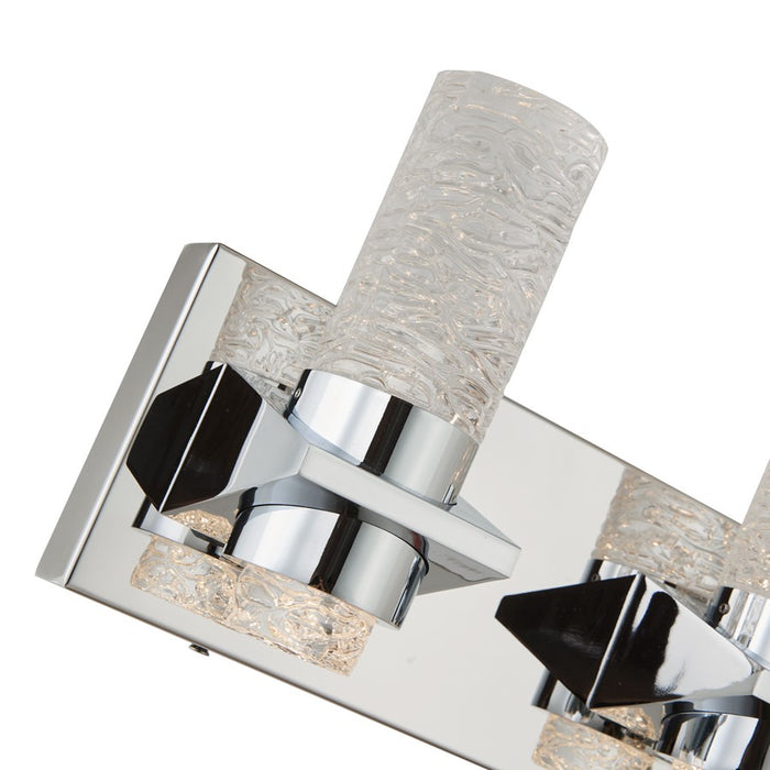 Abra Lighting Krypton 8 Light Solid Crystal Vanity, Chrome