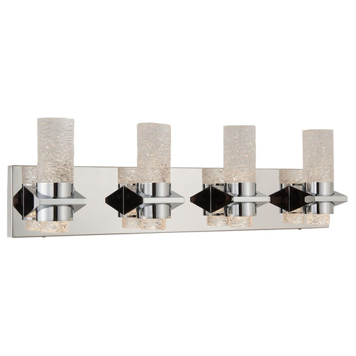 Abra Lighting Krypton 8 Light Solid Crystal Vanity, Chrome