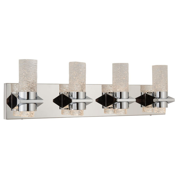Abra Lighting Krypton 8 Light Solid Crystal Vanity, Chrome