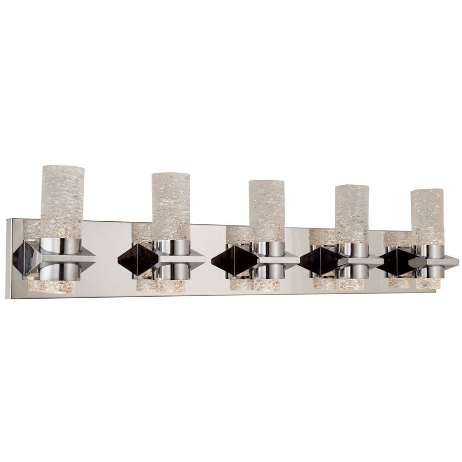 Abra Lighting Krypton 10 LightSolid Crystal Vanity, Chrome