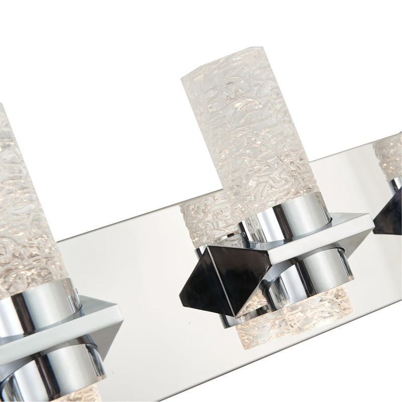 Abra Lighting Krypton 10 LightSolid Crystal Vanity, Chrome