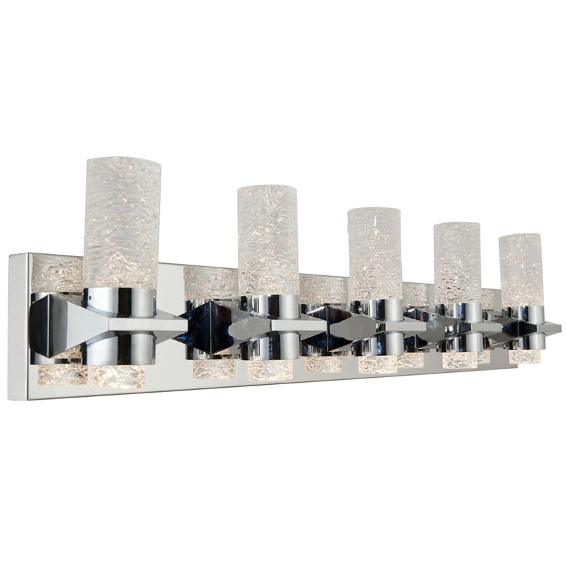 Abra Lighting Krypton 10 LightSolid Crystal Vanity, Chrome