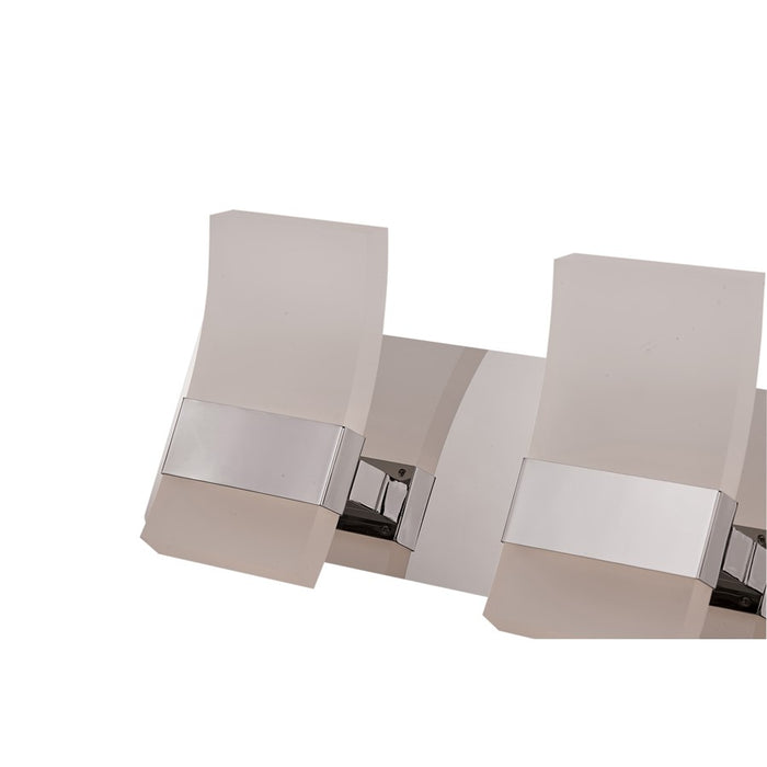 Abra Lighting Fang 6 Light 3 Light Curved Frosted Vanity, Chrome