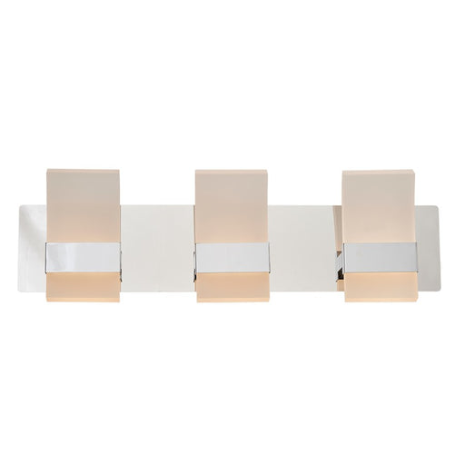 Abra Lighting Fang 6 Light 3 Light Curved Frosted Vanity, Chrome