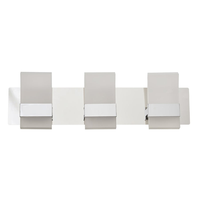 Abra Lighting Fang 6 Light 3 Light Curved Frosted Vanity, Chrome