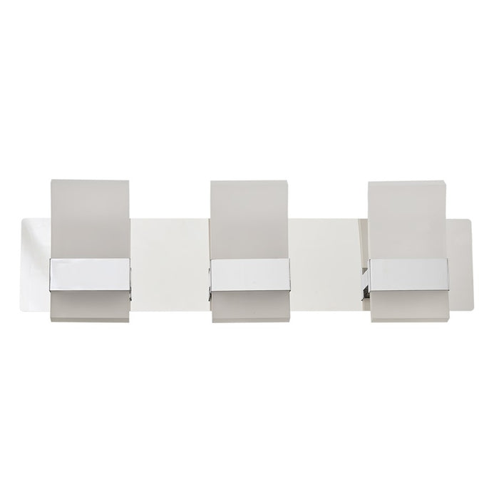 Abra Lighting Fang 6 Light 3 Light Curved Frosted Vanity, Chrome