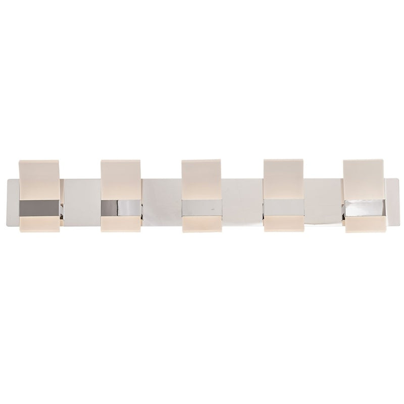 Abra Lighting Fang 14 Light Curved Frosted Vanity, Chrome