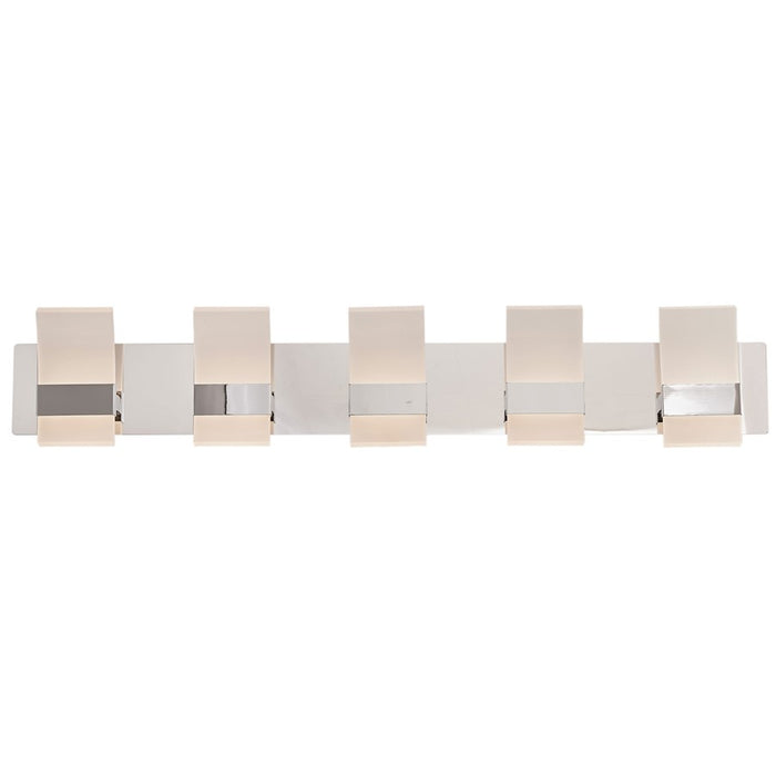 Abra Lighting Fang 14 Light Curved Frosted Vanity, Chrome