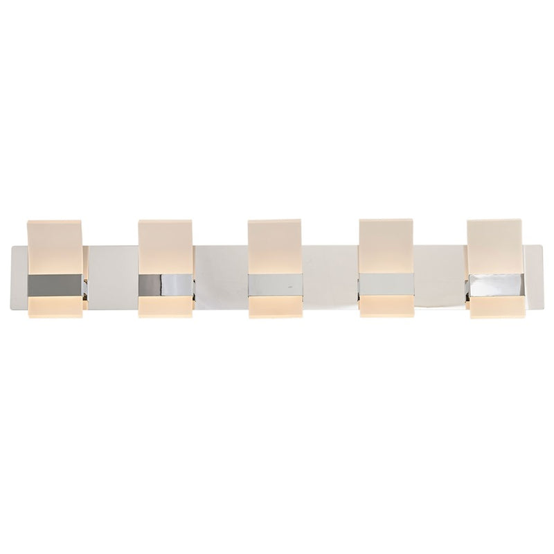 Abra Lighting Fang 14 Light Curved Frosted Vanity, Chrome