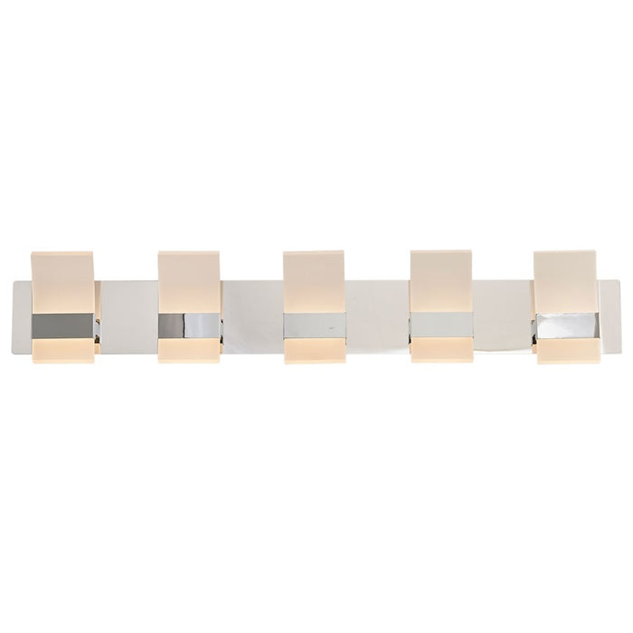 Abra Lighting Fang 14 Light Curved Frosted Vanity, Chrome