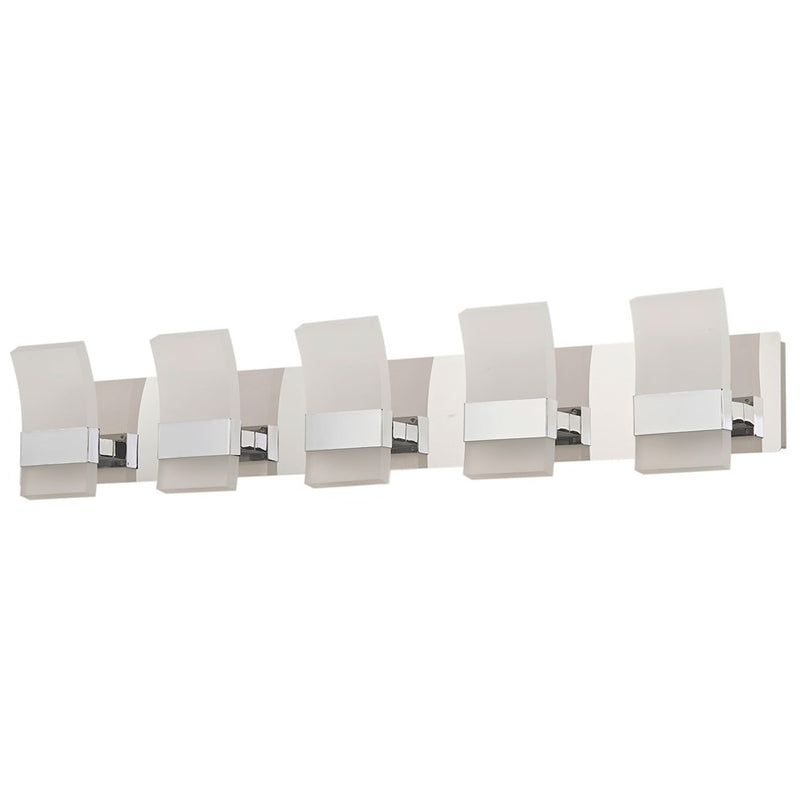 Abra Lighting Fang 14 Light Curved Frosted Vanity, Chrome