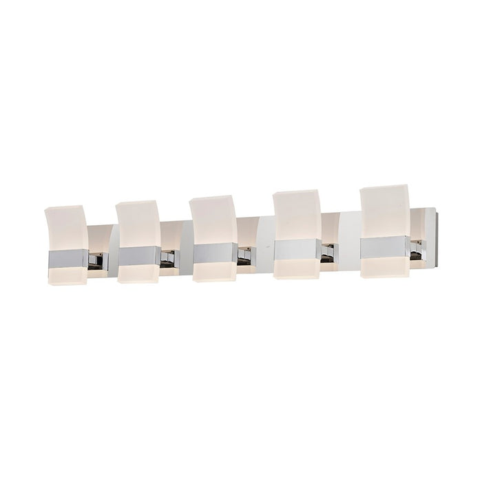 Abra Lighting Fang 14 Light Curved Frosted Vanity, Chrome