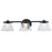 Abra Lighting Cone 3 Light Clear Cones/Opal Diffuser, Black