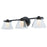 Abra Lighting Cone 3 Light Clear Cones/Opal Diffuser, Black