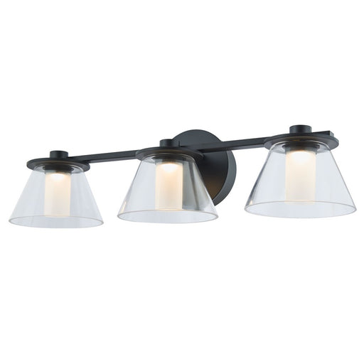Abra Lighting Cone 3 Light Clear Cones/Opal Diffuser, Black