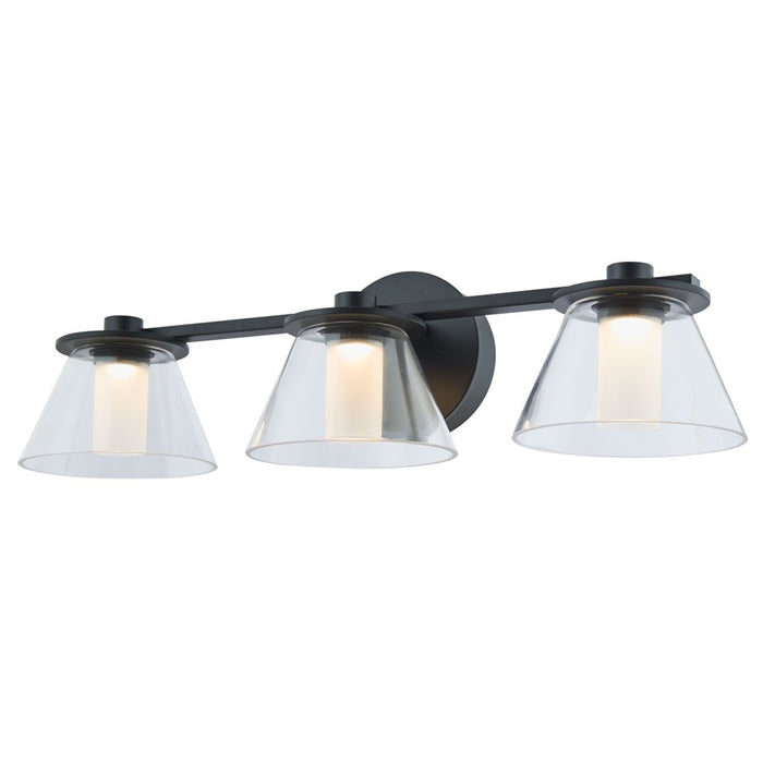 Abra Lighting Cone 3 Light Clear Cones/Opal Diffuser, Black