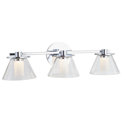 Abra Lighting Cone 3 Light Clear Cones/Opal Diffuser, Chrome