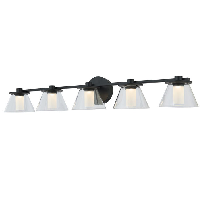 Abra Lighting Cone 5 Light Clear Cones/Opal Diffuser, Black