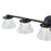 Abra Lighting Cone 5 Light Clear Cones/Opal Diffuser, Black