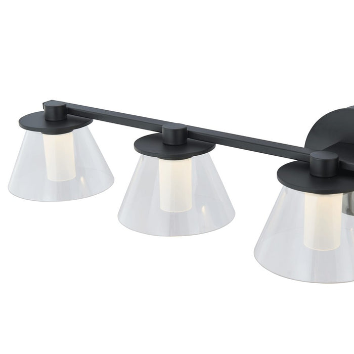 Abra Lighting Cone 5 Light Clear Cones/Opal Diffuser, Black