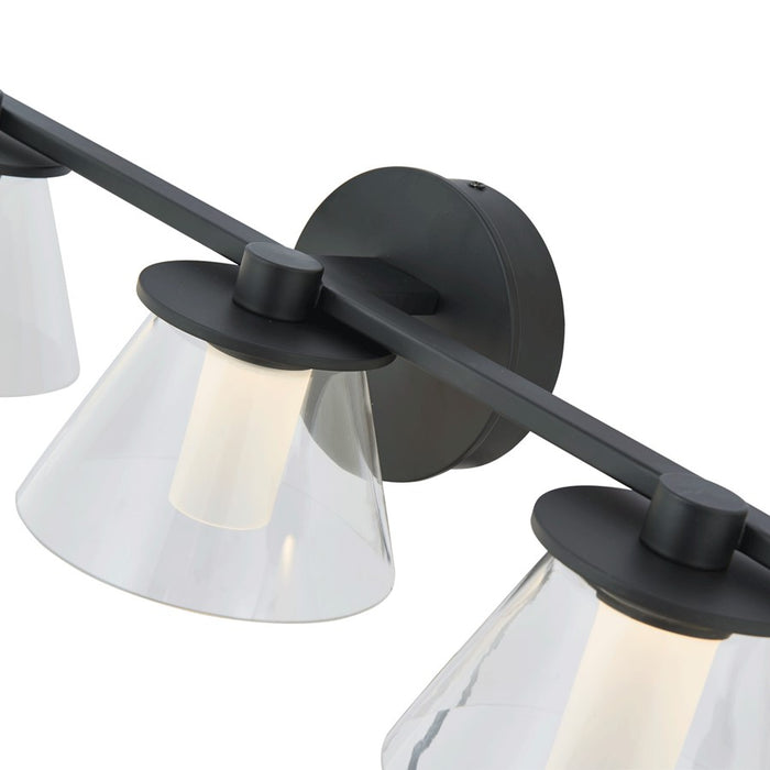 Abra Lighting Cone 5 Light Clear Cones/Opal Diffuser, Black