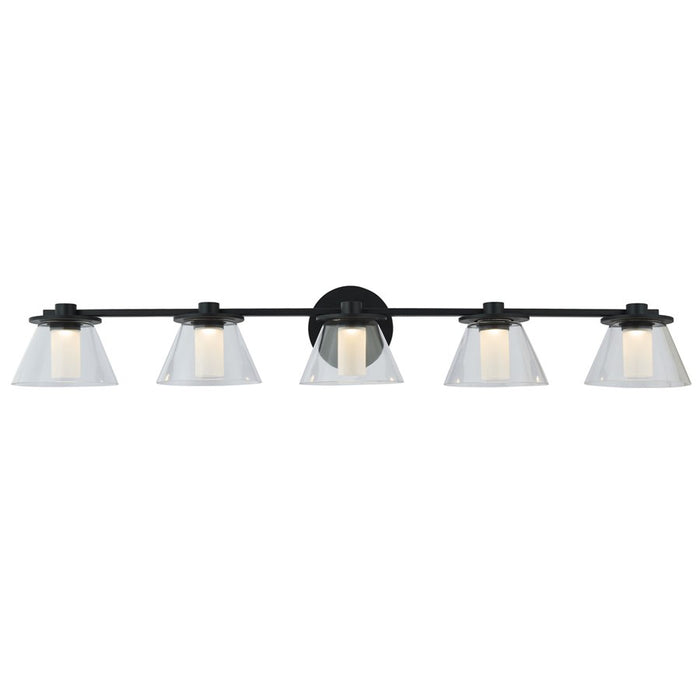 Abra Lighting Cone 5 Light Clear Cones/Opal Diffuser, Black