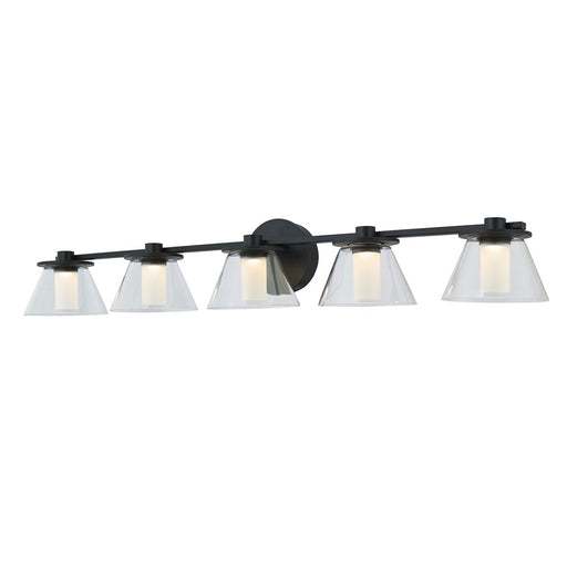 Abra Lighting Cone 5 Light Clear Cones/Opal Diffuser, Black