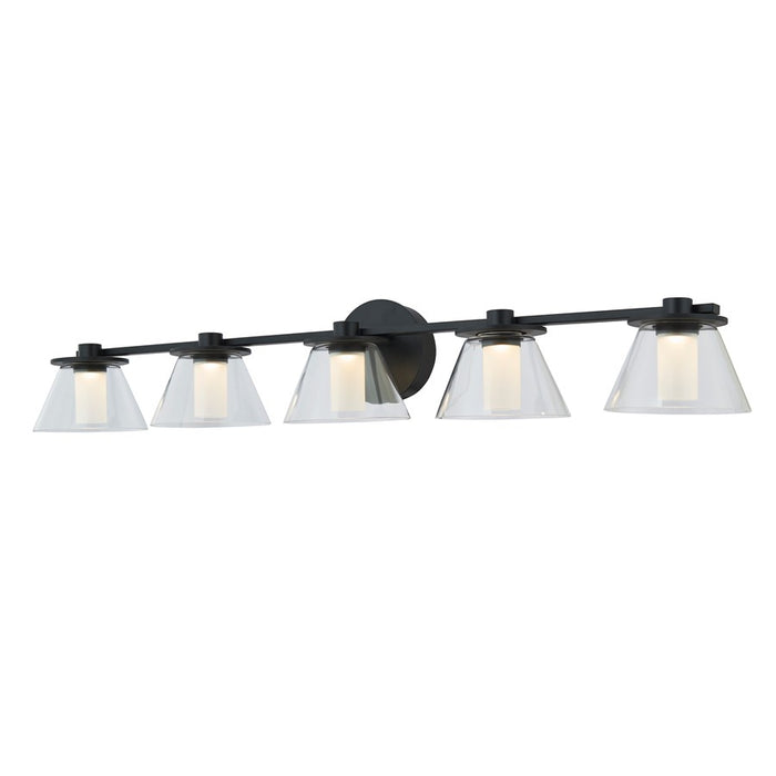 Abra Lighting Cone 5 Light Clear Cones/Opal Diffuser, Black