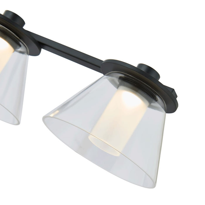 Abra Lighting Cone 5 Light Clear Cones/Opal Diffuser, Black