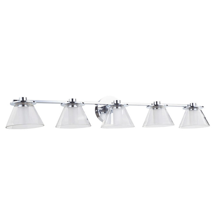 Abra Lighting Cone 5 Light Clear Cones/Opal Diffuser, Chrome