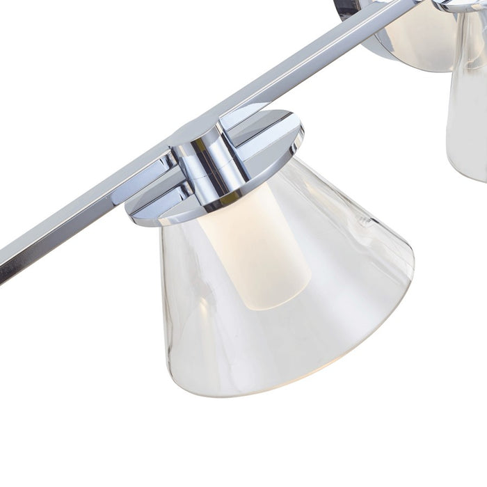Abra Lighting Cone 5 Light Clear Cones/Opal Diffuser, Chrome