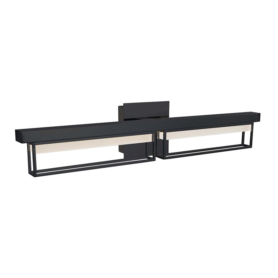 Abra Lighting Pane 2Lt (m) Framed Vanity/Frosted, Black - 20130WV-BL-PANE