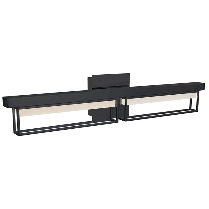 Abra Lighting Pane 2 Light (m) Framed Vanity/Frosted, Black