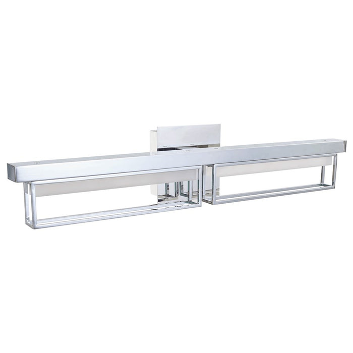 Abra Lighting Pane 2 Light (m) Framed Vanity/Frosted, Chrome