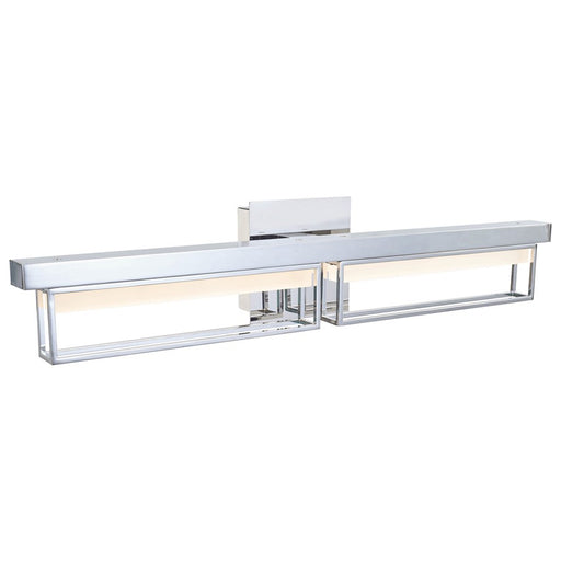 Abra Lighting Pane 2 Light (m) Framed Vanity/Frosted, Chrome