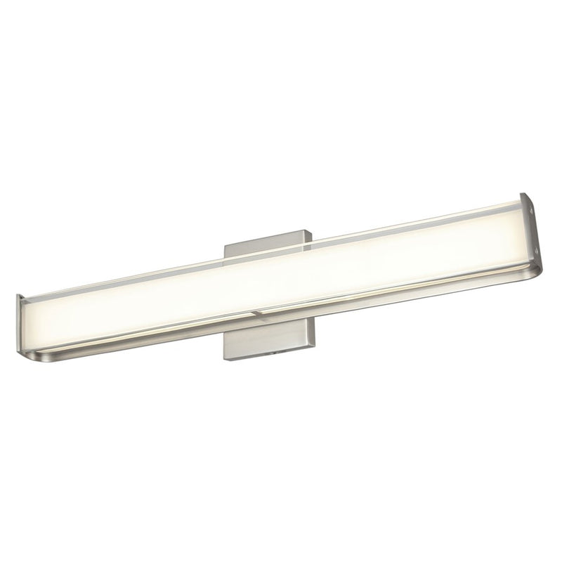 Abra Lighting Bend 1 Light (m) Curved Metal Vanity/Frosted, Nickel