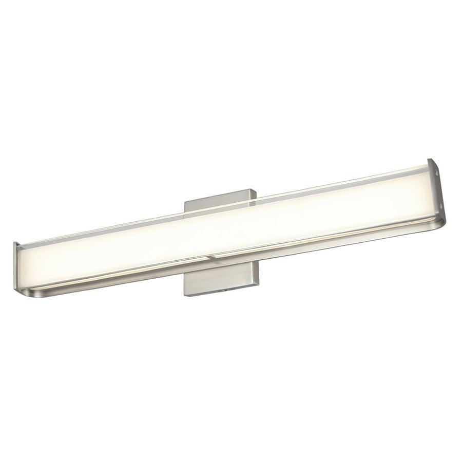 Abra Lighting Bend 1 Light (m) Curved Metal Vanity/Frosted, Nickel