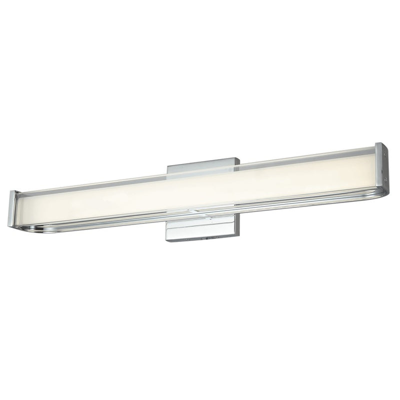 Abra Lighting Bend 1 Light (m) Curved Metal Vanity/Frosted, Chrome
