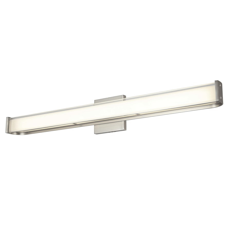 Abra Lighting Bend 1Lt (l) Curved Metal Vanity/Frosted, Nickel - 20133WV-BN-BEND