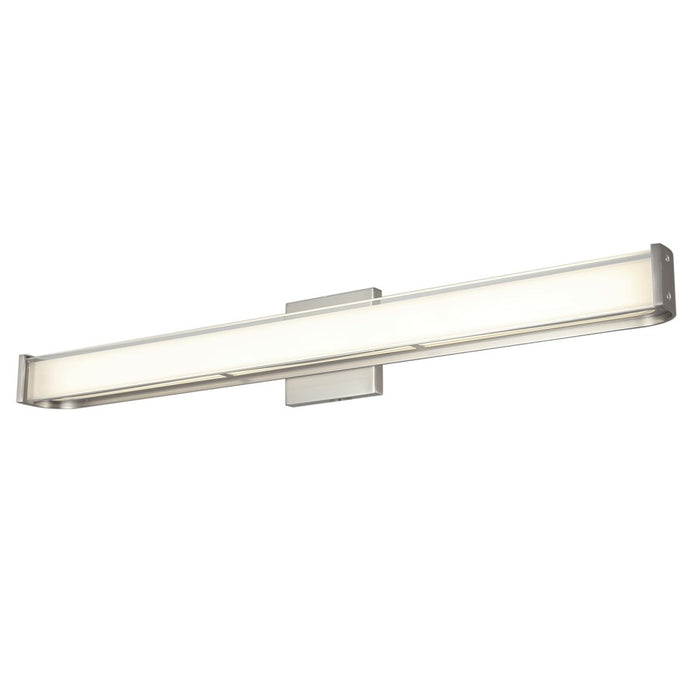Abra Lighting Bend 1 Light (l) Curved Metal Vanity/Frosted, Nickel