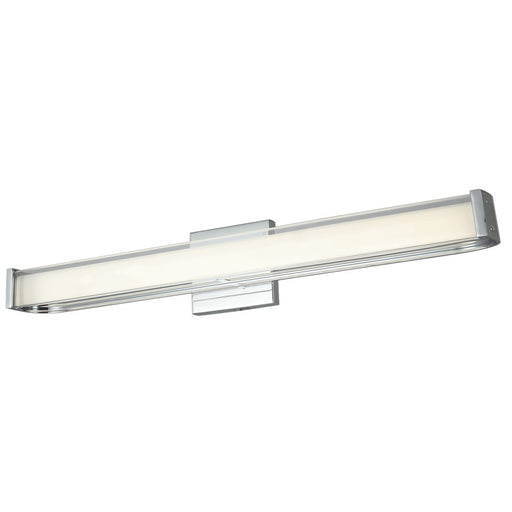 Abra Lighting Bend 1Lt (l) Curved Metal Vanity/Frosted, Chrome - 20133WV-CH-BEND