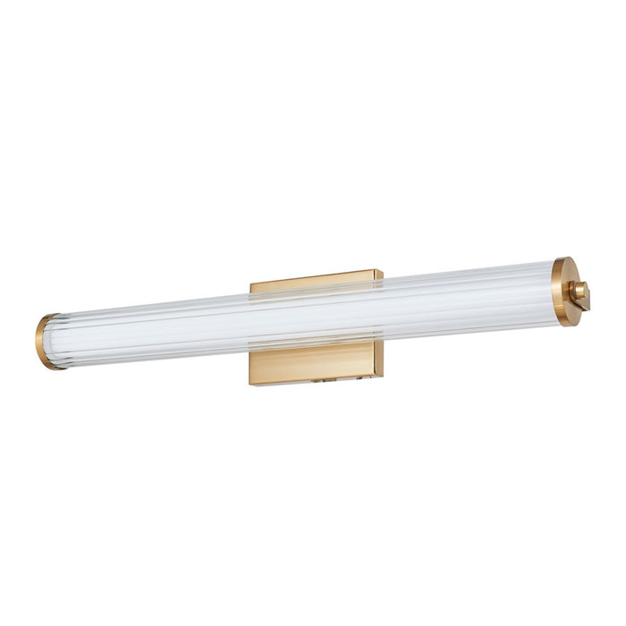 Abra Lighting Macie 1 Light 24" Fluted Clear Glass Vanity, Brass