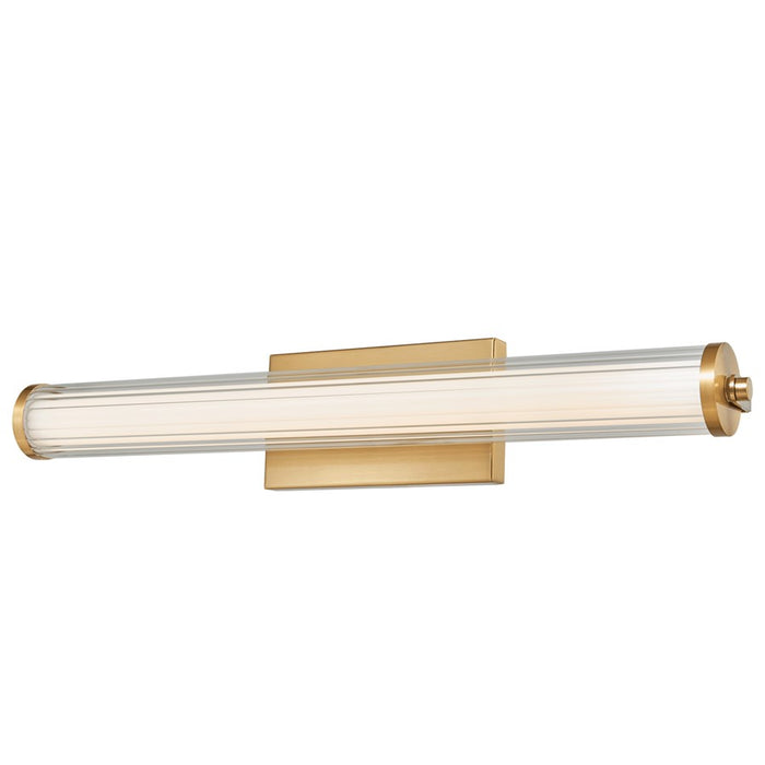 Abra Lighting Macie 1 Light 24" Fluted Clear Glass Vanity, Brass
