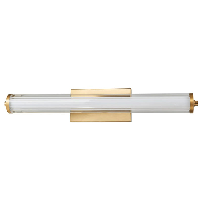 Abra Lighting Macie 1 Light 24" Fluted Clear Glass Vanity, Brass