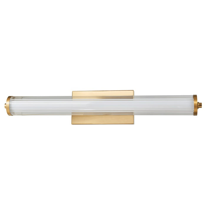 Abra Lighting Macie 1 Light 24" Fluted Clear Glass Vanity, Brass