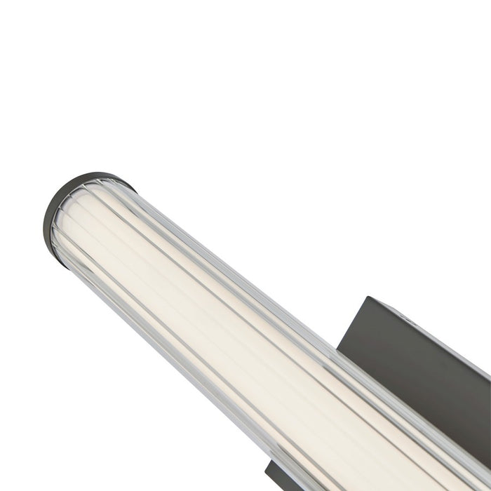 Abra Lighting Macie 1 Light 24" Fluted Clear Glass Vanity, Black