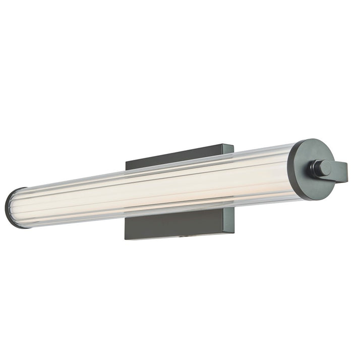 Abra Lighting Macie 1 Light 24" Fluted Clear Glass Vanity, Black