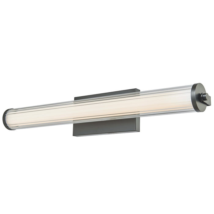 Abra Lighting Macie 1 Light 24" Fluted Clear Glass Vanity, Black