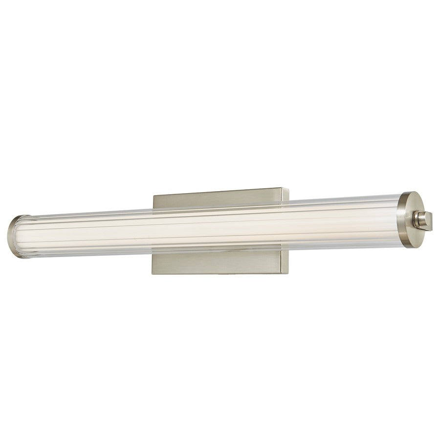 Abra Lighting Macie 1 Light 24" Fluted Clear Glass Vanity, Nickel