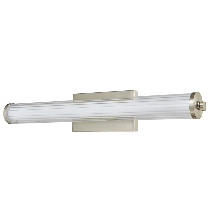 Abra Lighting Macie 1 Light 24" Fluted Clear Glass Vanity, Nickel